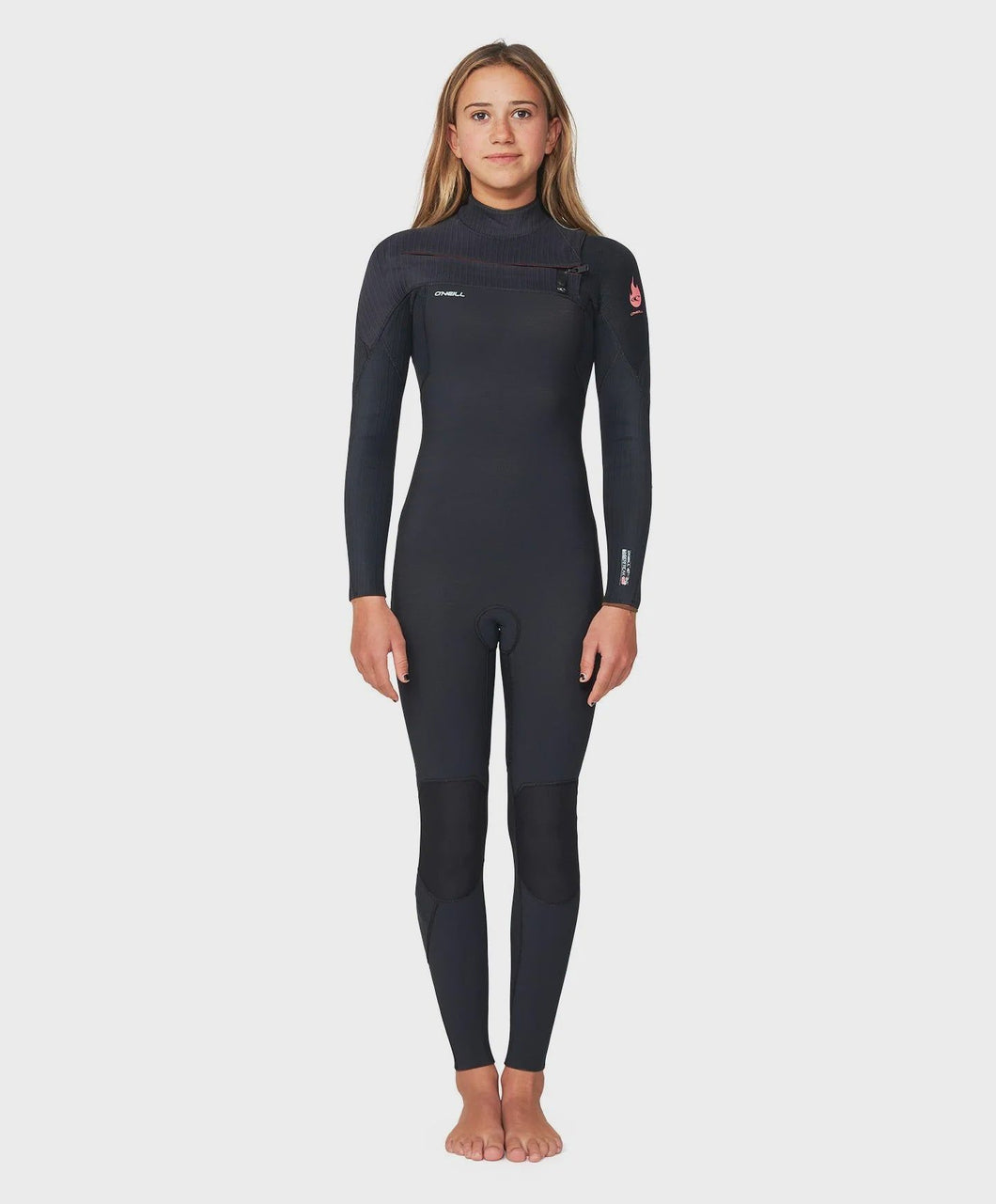 O'Neill Girl's Hyperfreak Fire 3/2mm Steamer Chest Zip Wetsuit - Lets Go Surfing
